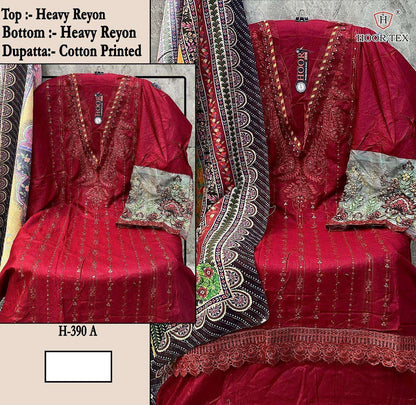 H 390 Hoor Tex Rayon Pakistani Salwar Suits Supplier India