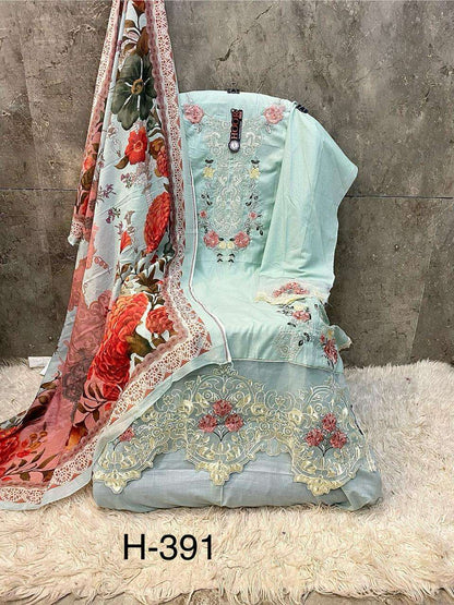 H 391 Hoor Tex Heavy Cotton Pakistani Readymade Suits Exporter