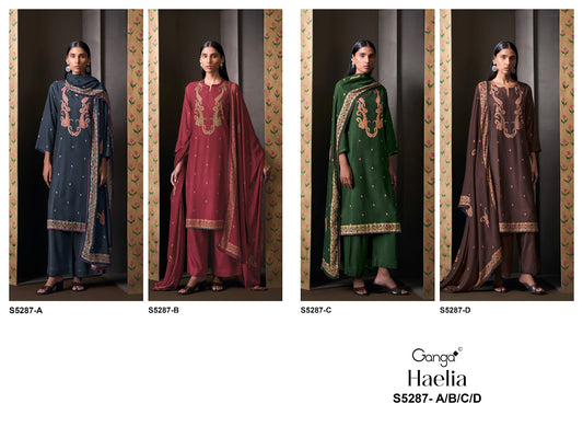 Haelia S5287 Ganga Wool Pashmina Suits Wholesale