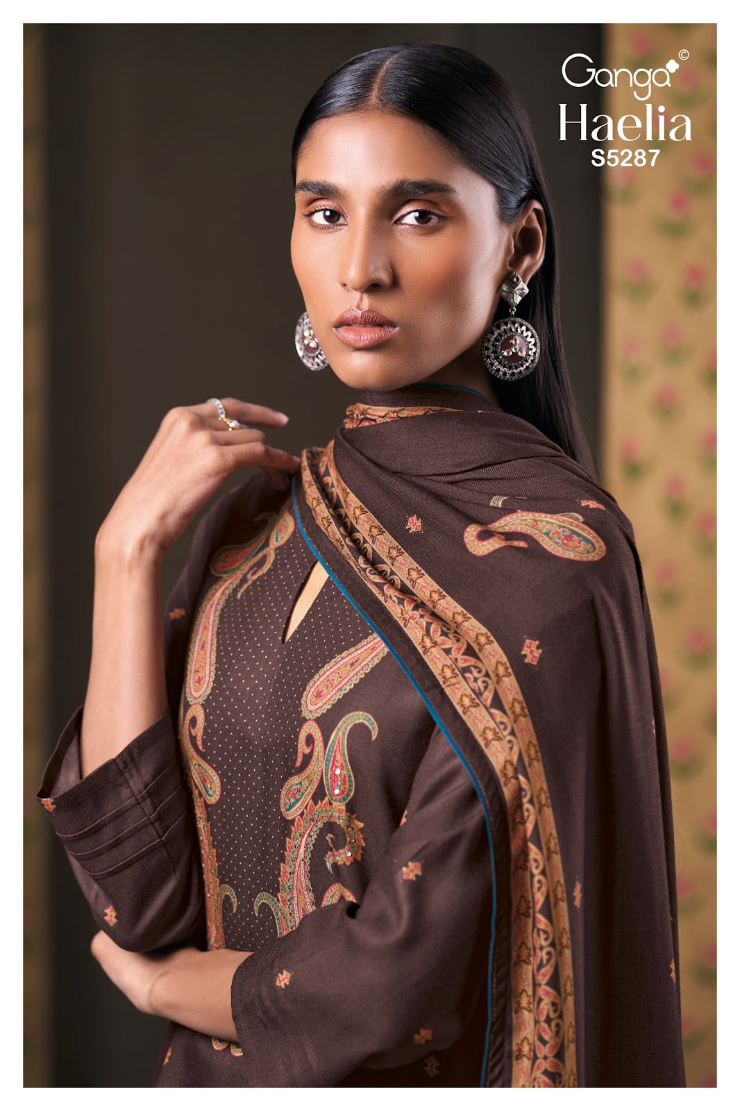 Haelia S5287 Ganga Wool Pashmina Suits Wholesale