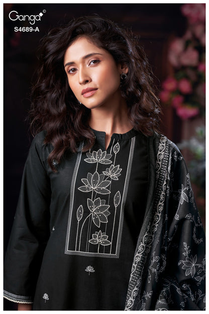 Haelyra S4689 Ganga Cotton Plazzo Style Suits Exporter Ahmedabad