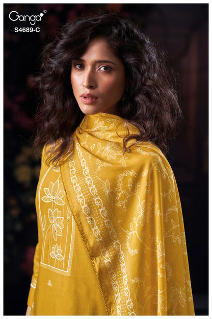 Haelyra S4689 Ganga Cotton Plazzo Style Suits Exporter Ahmedabad