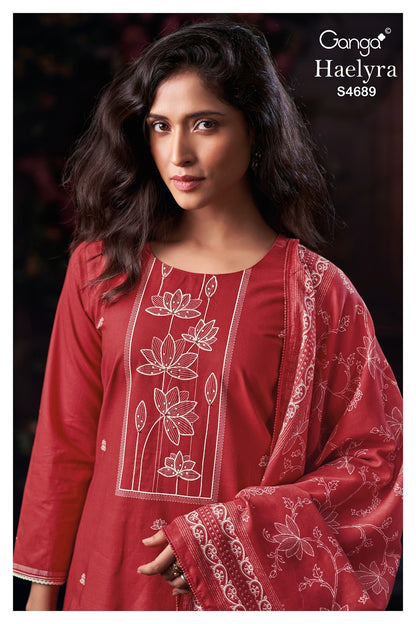 Haelyra S4689 Ganga Cotton Plazzo Style Suits Exporter Ahmedabad