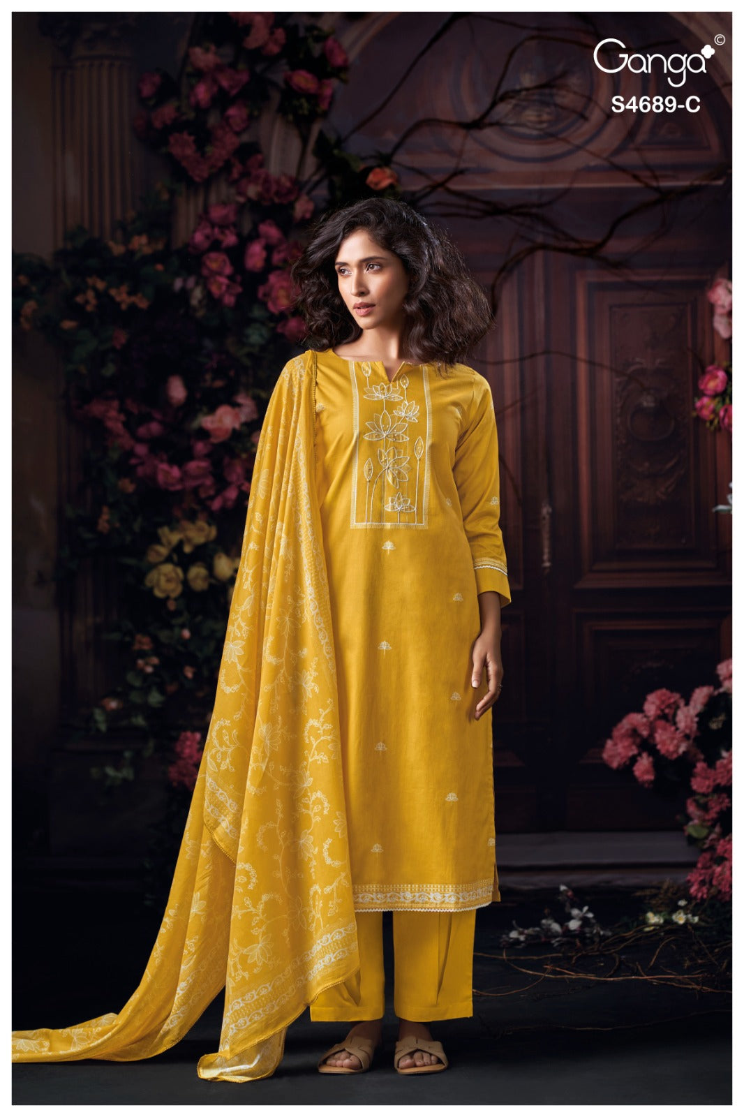 Haelyra S4689 Ganga Cotton Plazzo Style Suits Exporter Ahmedabad