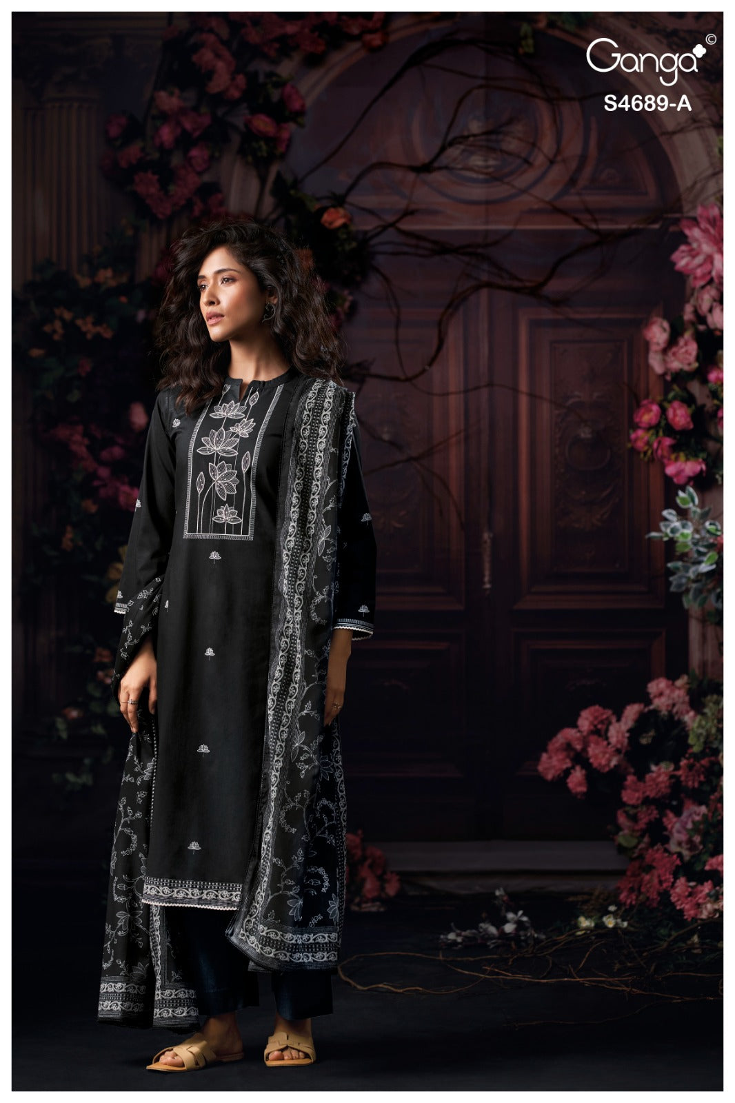 Haelyra S4689 Ganga Cotton Plazzo Style Suits Exporter Ahmedabad