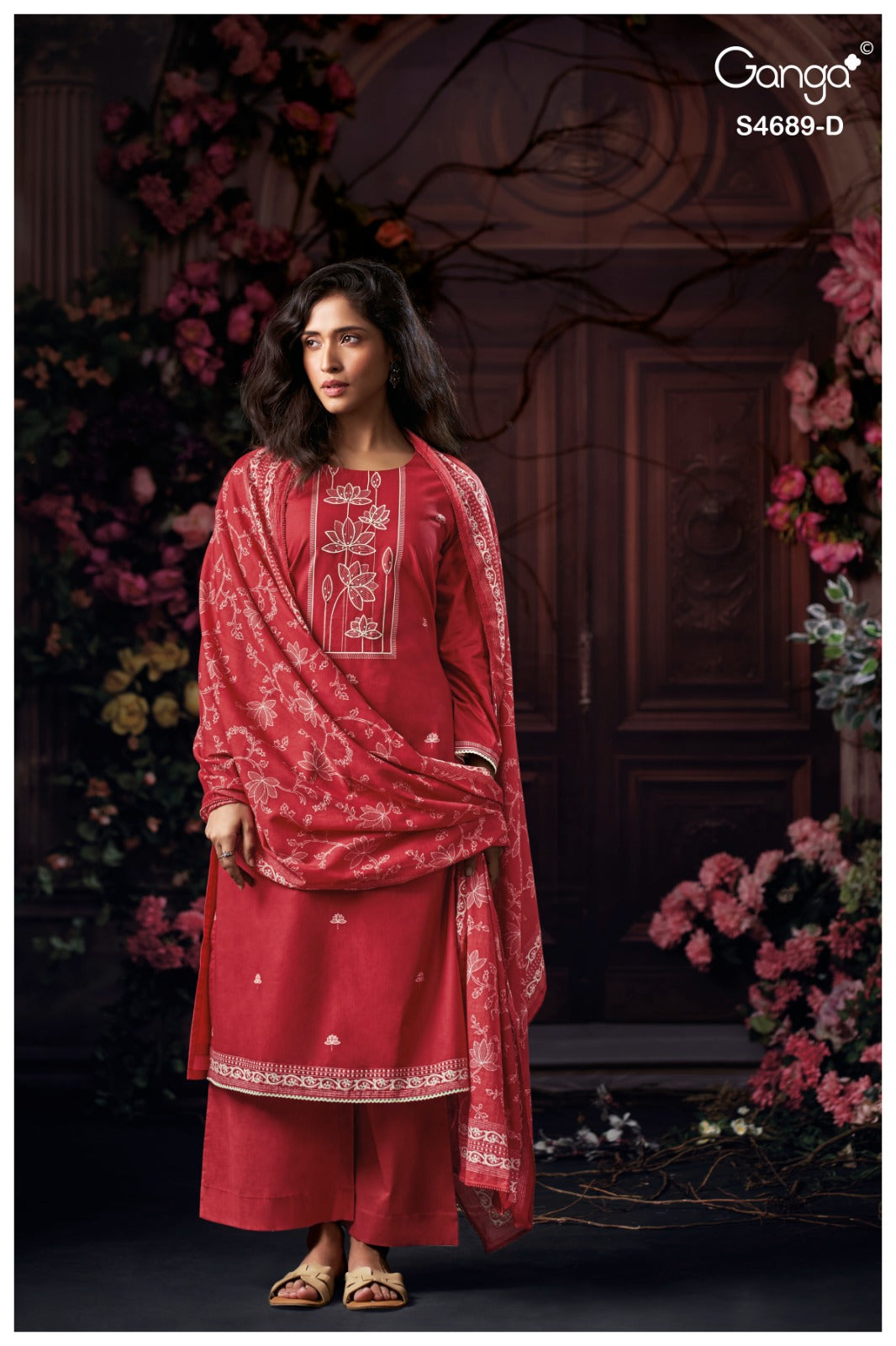 Haelyra S4689 Ganga Cotton Plazzo Style Suits Exporter Ahmedabad