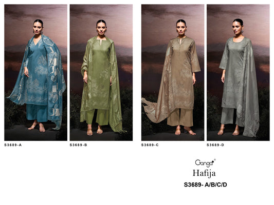 Hafija 3689 Ganga Premium Cotton Plazzo Style Suits Wholesale