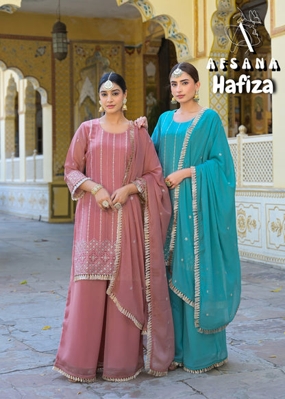 Hafiza Afsana Crunchi Readymade Plazzo Style Suits Exporter Gujarat