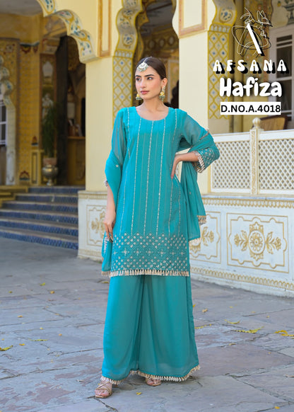 Hafiza Afsana Crunchi Readymade Plazzo Style Suits Exporter Gujarat