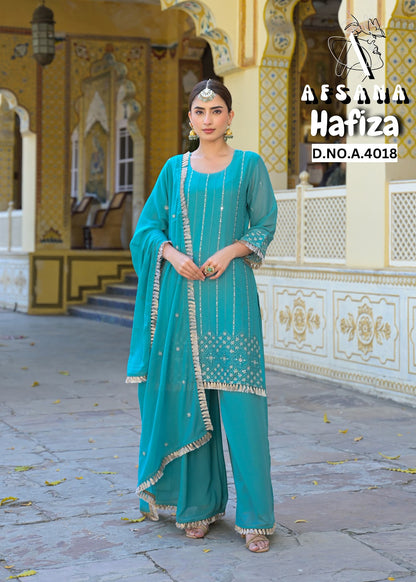 Hafiza Afsana Crunchi Readymade Plazzo Style Suits Exporter Gujarat