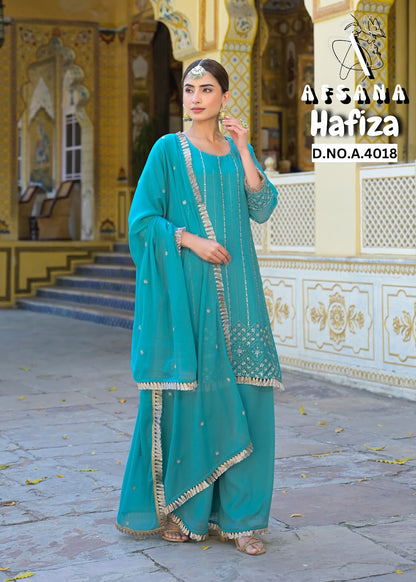 Hafiza Afsana Crunchi Readymade Plazzo Style Suits Exporter Gujarat