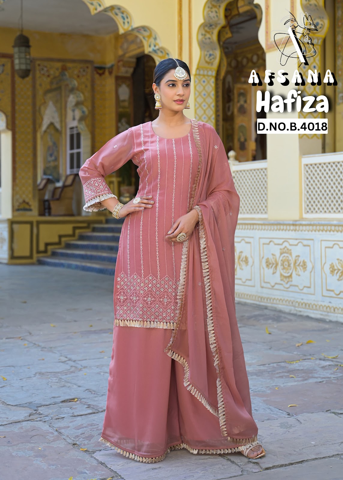 Hafiza Afsana Crunchi Readymade Plazzo Style Suits Exporter Gujarat