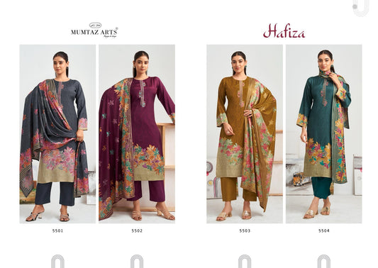 Hafiza Muslin Mumtaz Arts Pure Viscose Muslin Plazzo Style Suits Wholesaler Ahmedabad