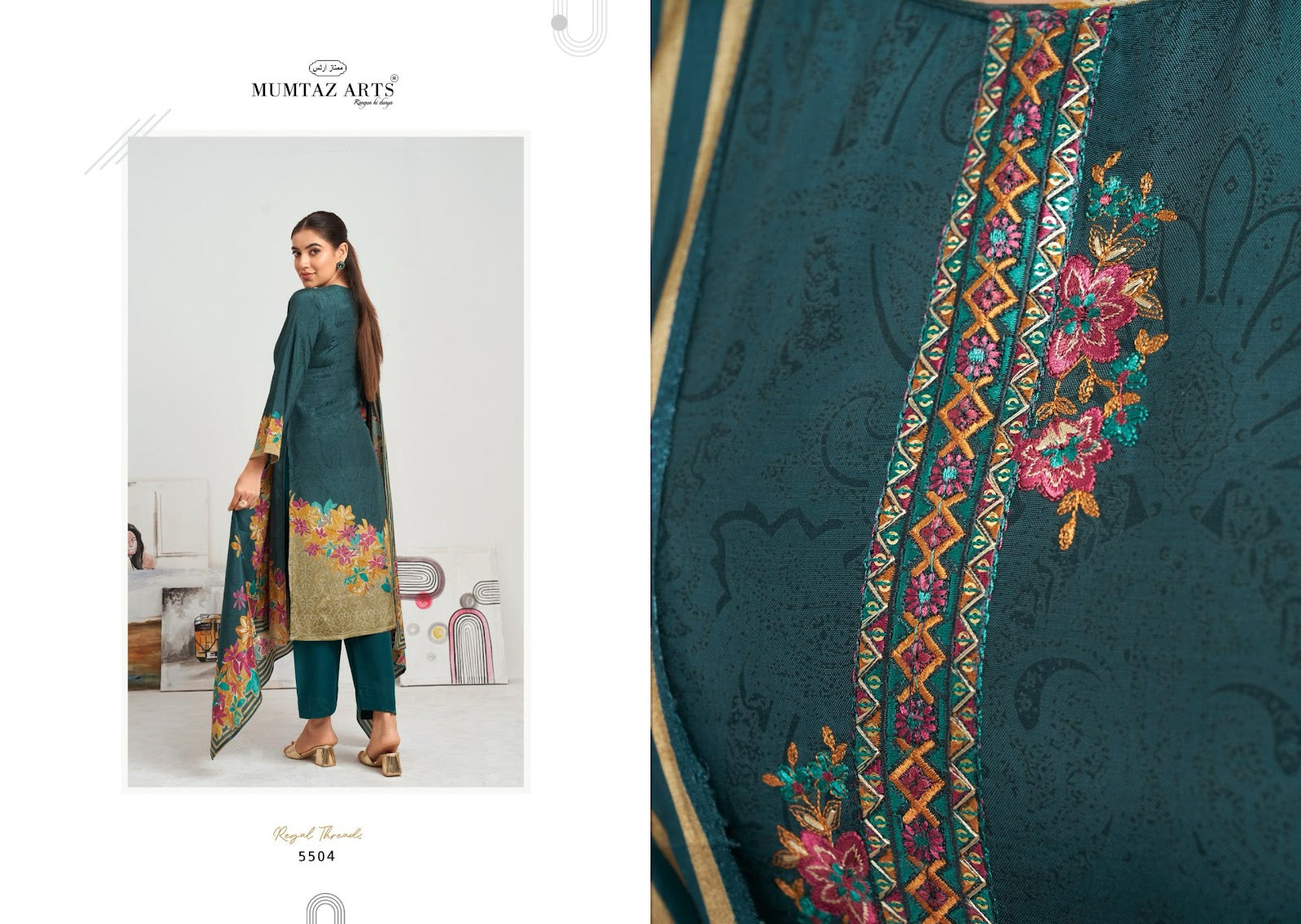 Hafiza Muslin Mumtaz Arts Pure Viscose Muslin Plazzo Style Suits Wholesaler Ahmedabad