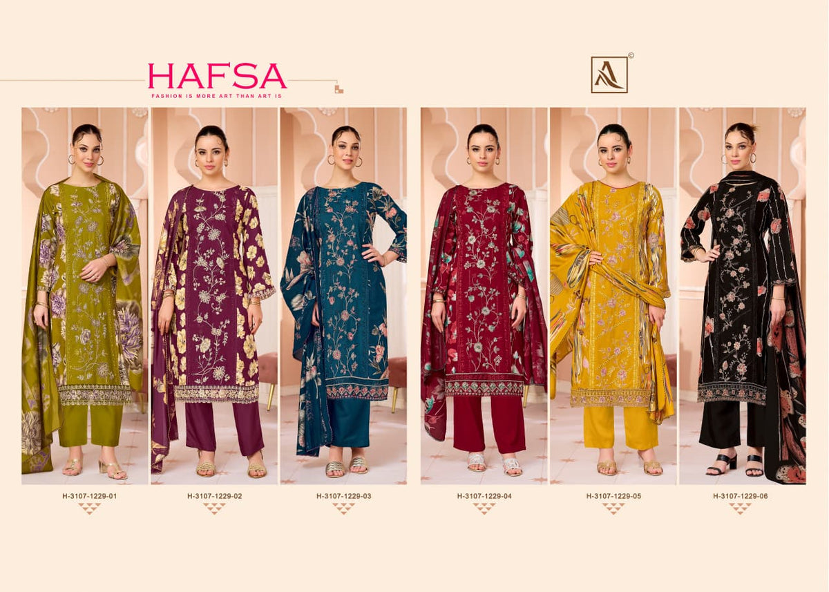 Hafsa Alok Viscose Reyon Karachi Salwar Suits Wholesaler Gujarat