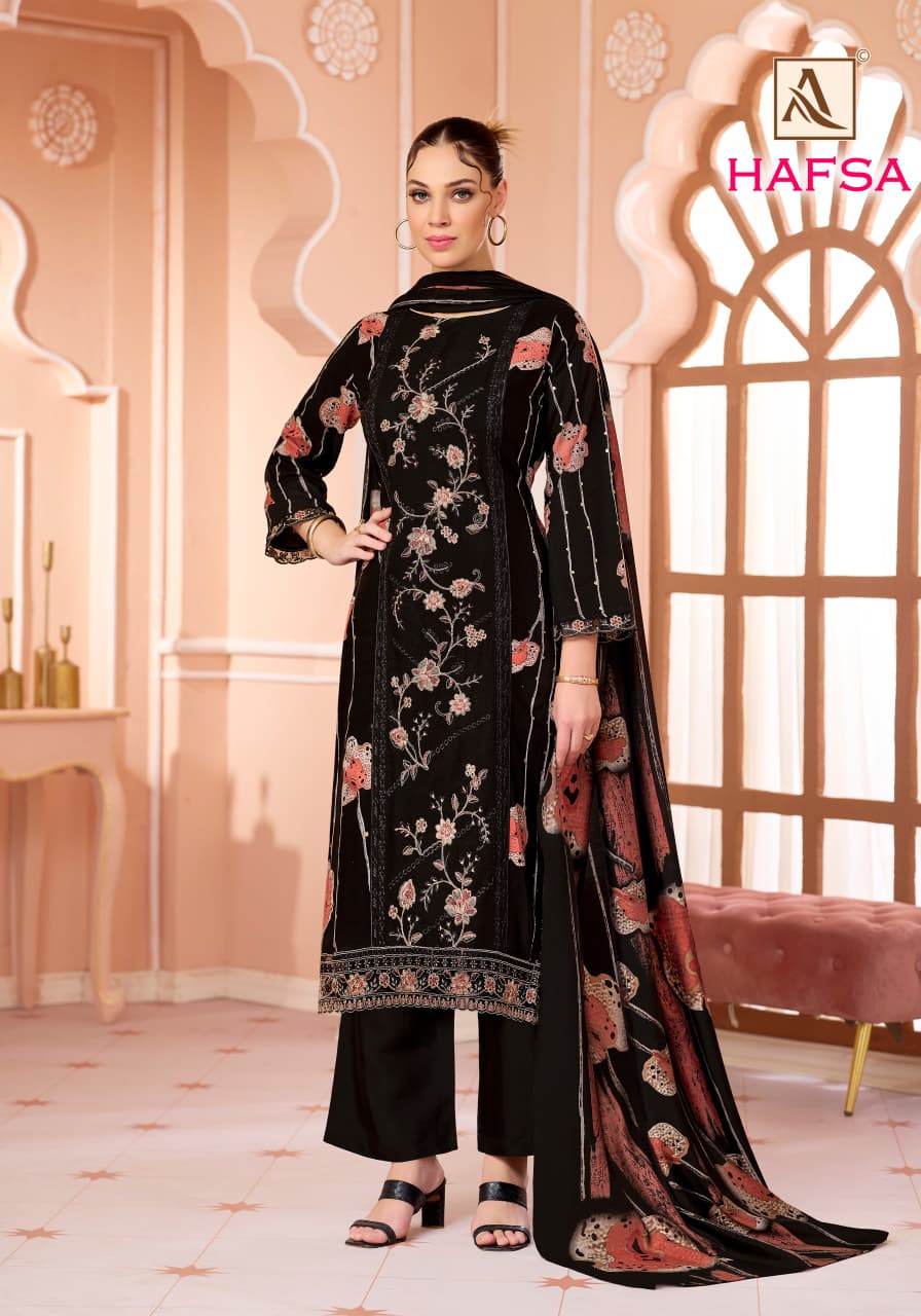 Hafsa Alok Viscose Reyon Karachi Salwar Suits Wholesaler Gujarat