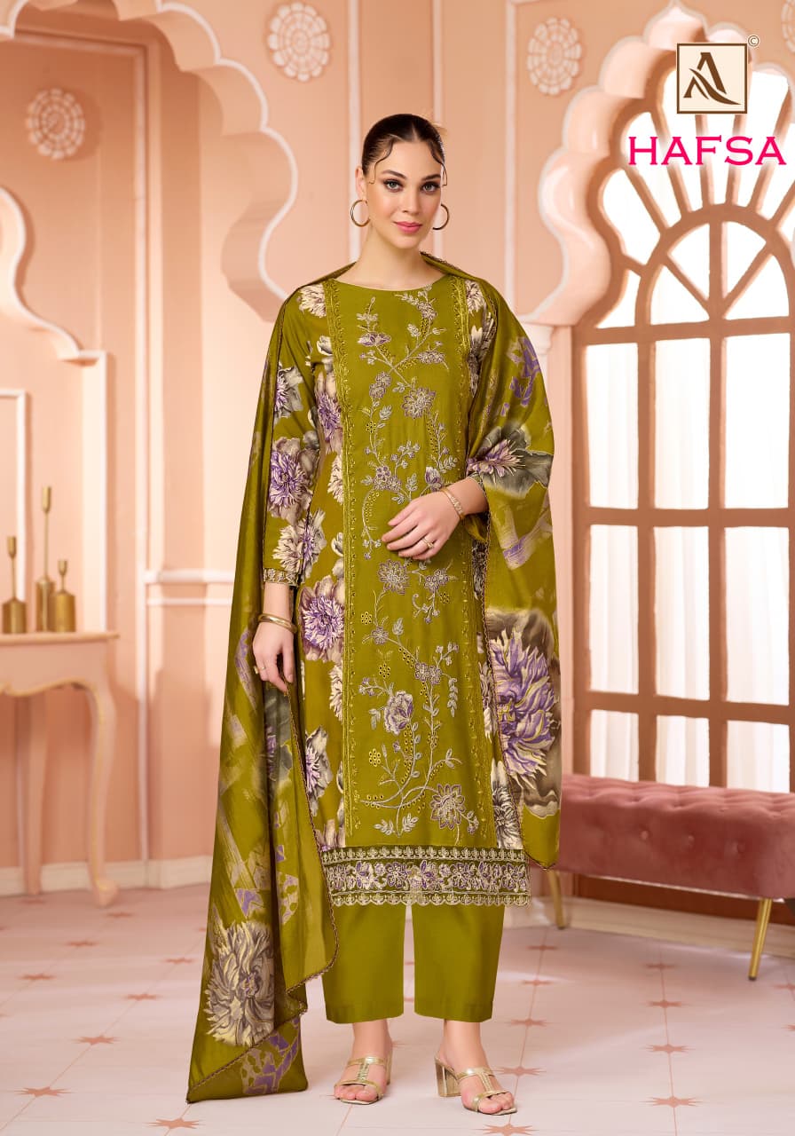 Hafsa Alok Viscose Reyon Karachi Salwar Suits Wholesaler Gujarat