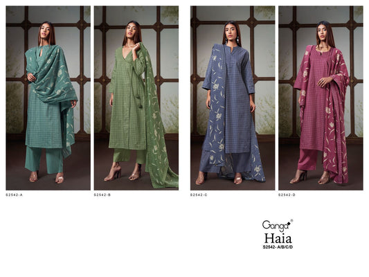 Haia-2542 Ganga Premium Cotton Plazzo Style Suits