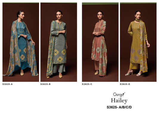 Hailey 3625 Ganga Premium Cotton Plazzo Style Suits Wholesaler Gujarat