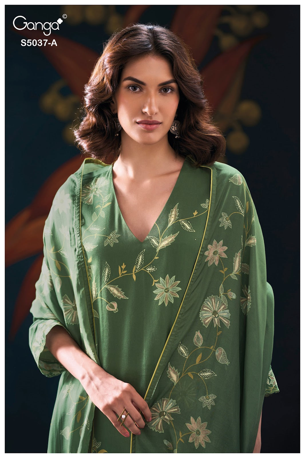 Hailora S5037 Ganga Cotton Satin Pant Style Suits Manufacturer Ahmedabad