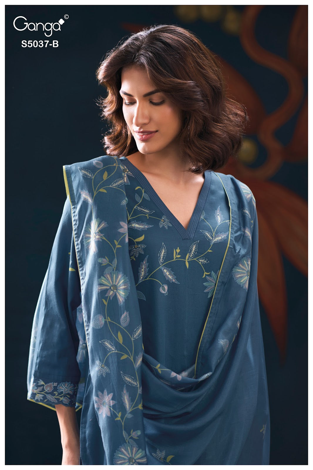 Hailora S5037 Ganga Cotton Satin Pant Style Suits Manufacturer Ahmedabad