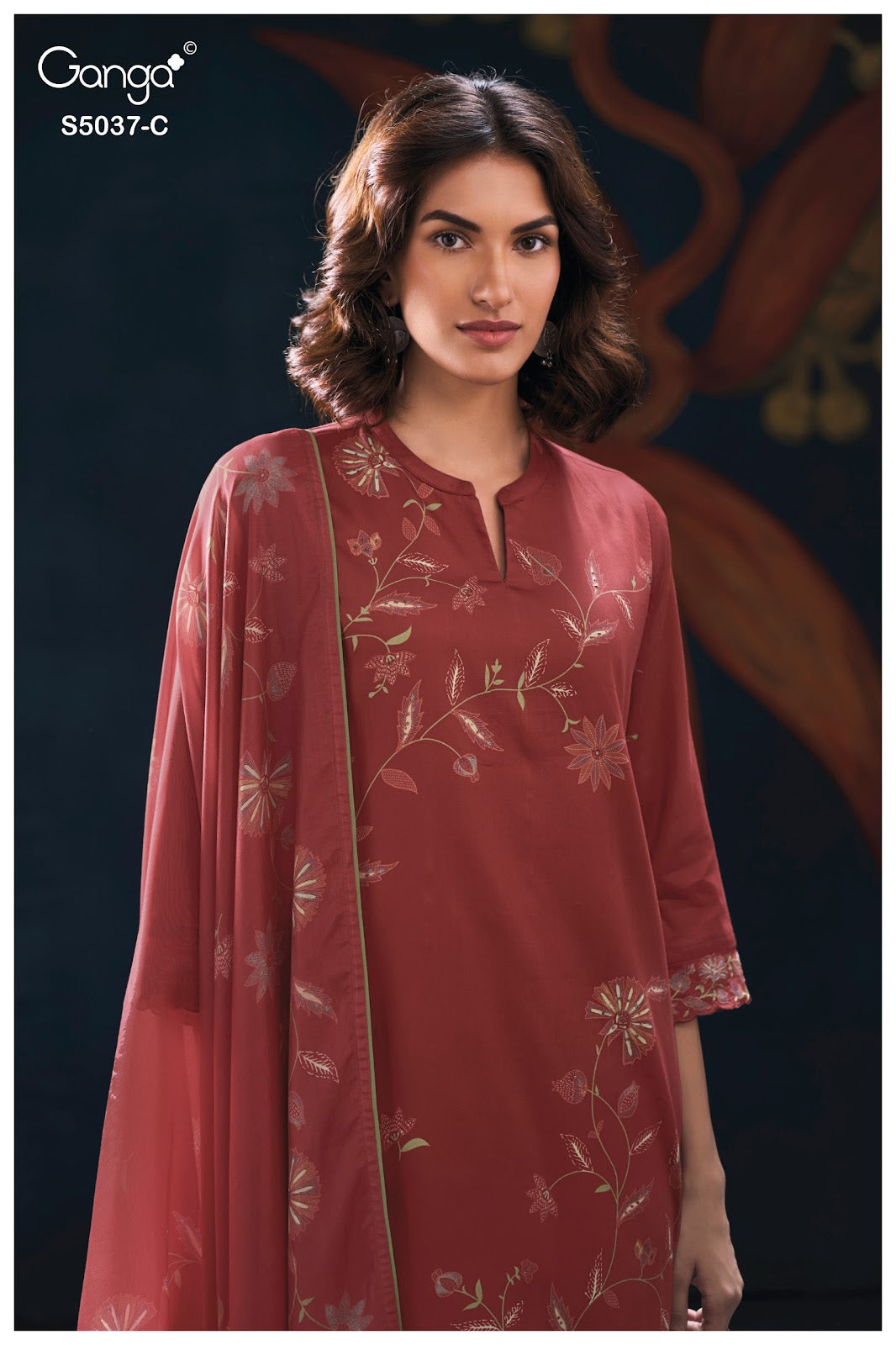 Hailora S5037 Ganga Cotton Satin Pant Style Suits Manufacturer Ahmedabad