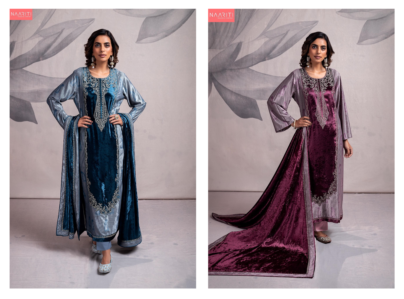 Haina Naariti Velvet Suits Wholesaler Ahmedabad