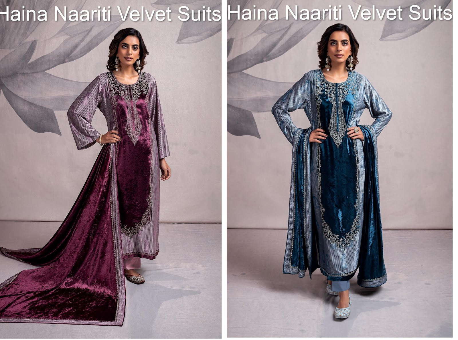 Haina Naariti Velvet Suits Wholesaler India
