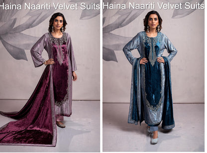 Haina Naariti Velvet Suits Wholesaler India
