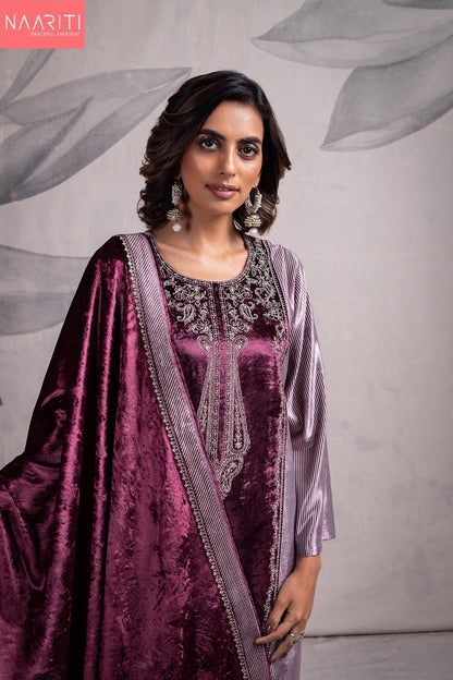 Haina Naariti Velvet Suits Wholesaler Ahmedabad