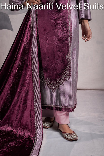 Haina Naariti Velvet Suits Wholesaler India