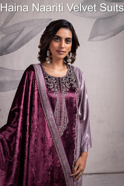Haina Naariti Velvet Suits Wholesaler India