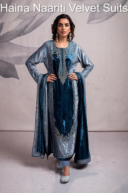 Haina Naariti Velvet Suits Wholesaler India