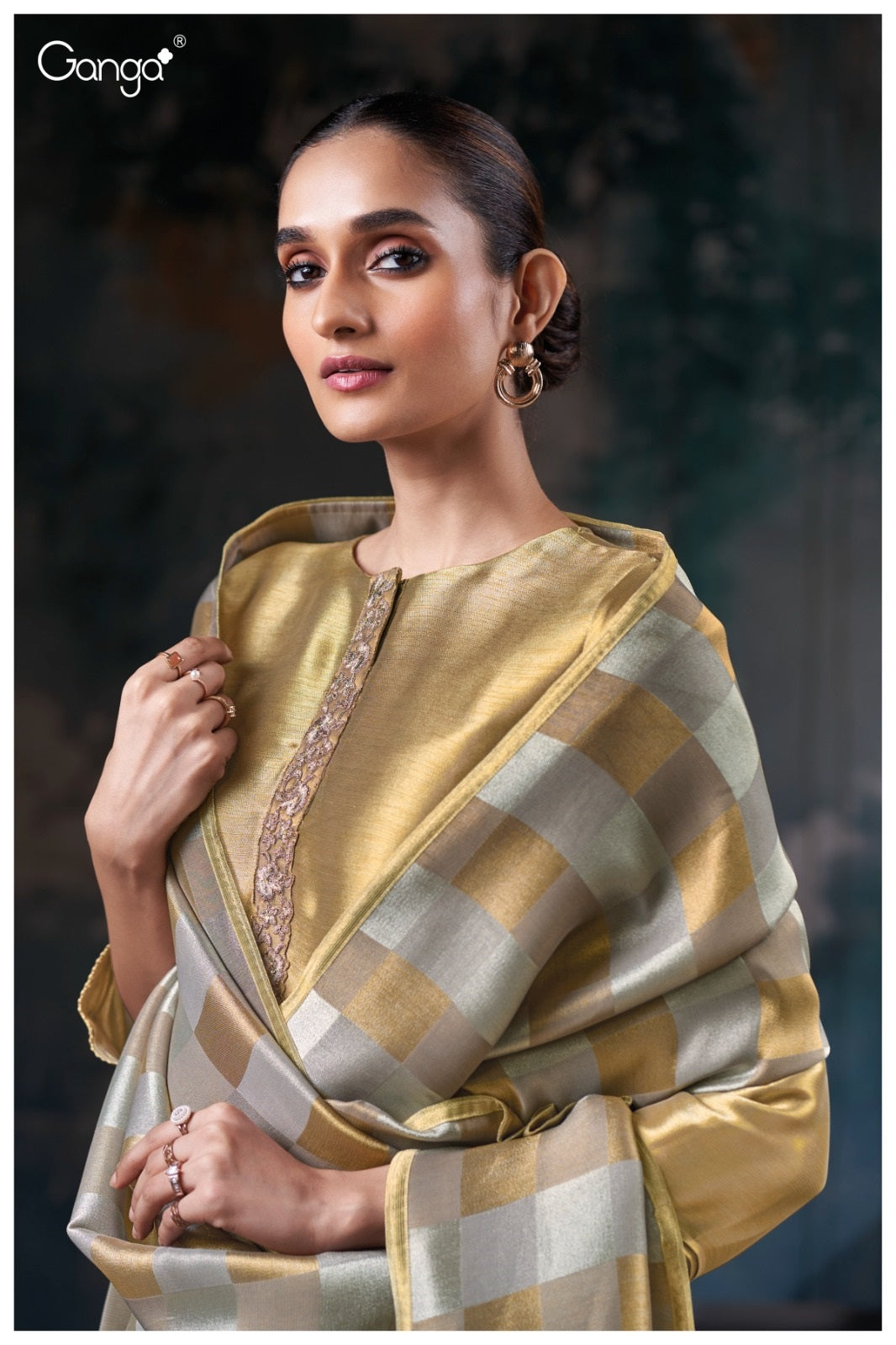 Haisley 3729 Ganga Silk Jacquard Plazzo Style Suits Exporter Ahmedabad
