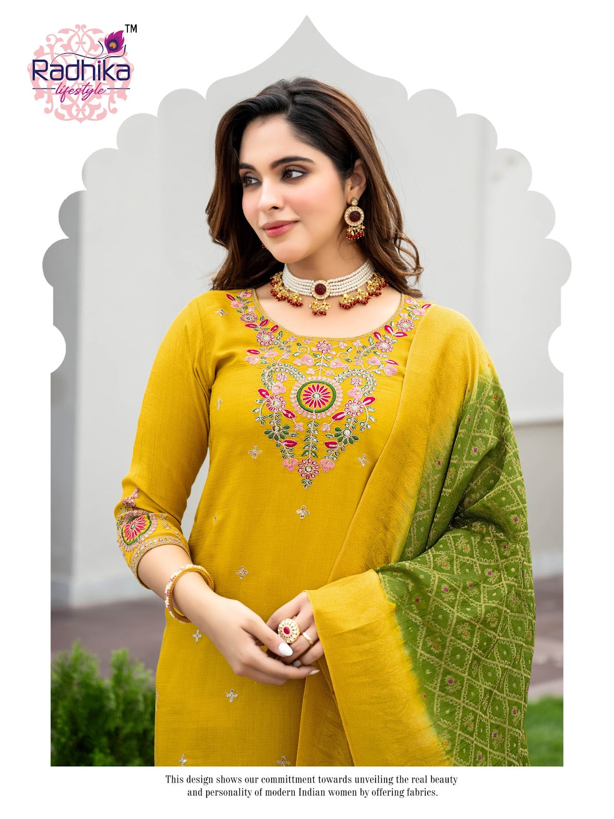 Haldi Mehndi Vol 1 Radhika Lifestyle Chiffon Readymade Pant Style Suits Manufacturer Ahmedabad