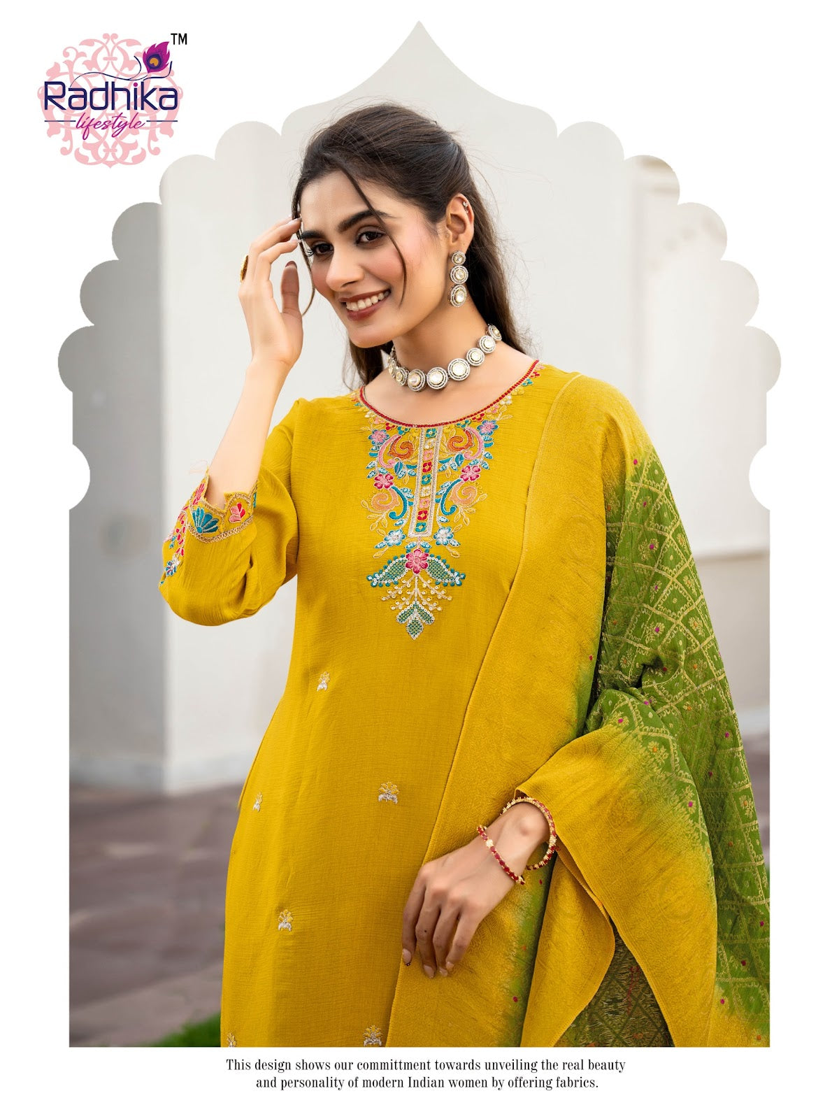 Haldi Mehndi Vol 1 Radhika Lifestyle Chiffon Readymade Pant Style Suits Manufacturer Ahmedabad