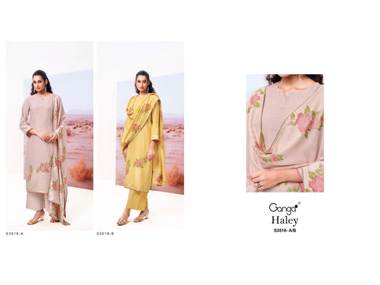 Haley 3518 Ganga Premium Viscose Plazzo Style Suits Wholesaler Ahmedabad