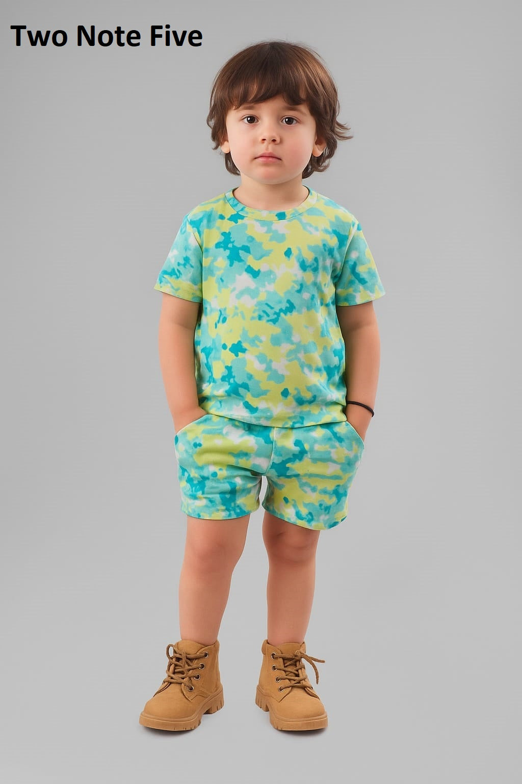 Half Sleeves 26 Two Note Five Cotton Blend Boys Shorts Set Exporter India