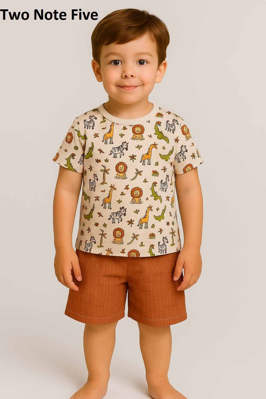 Half Sleeves 26 Two Note Five Cotton Blend Boys Shorts Set Exporter India