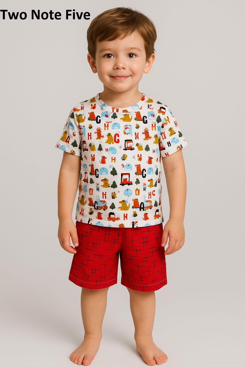 Half Sleeves 26 Two Note Five Cotton Blend Boys Shorts Set Exporter India