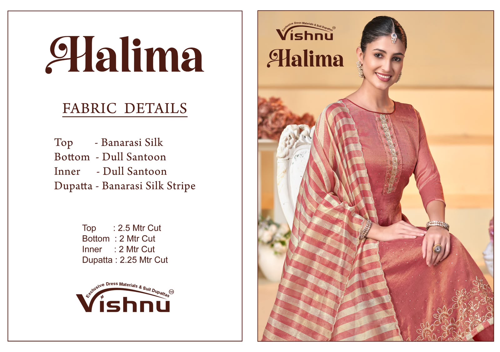Halima Vishnu Impex Banarasi Silk Pant Style Suits Supplier Gujarat