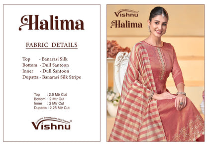 Halima Vishnu Impex Banarasi Silk Pant Style Suits Supplier Gujarat