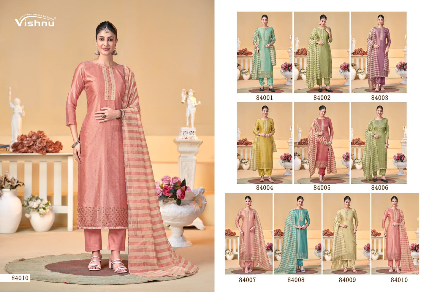 Halima Vishnu Impex Banarasi Silk Pant Style Suits Supplier Gujarat