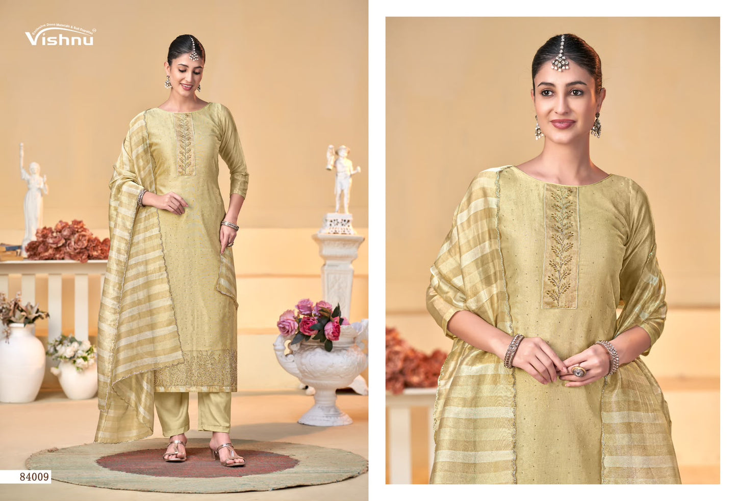 Halima Vishnu Impex Banarasi Silk Pant Style Suits Supplier Gujarat