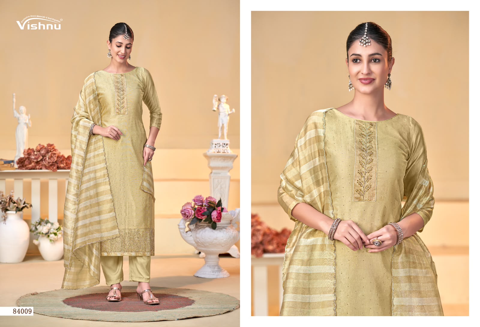Halima Vishnu Impex Banarasi Silk Pant Style Suits Supplier Gujarat
