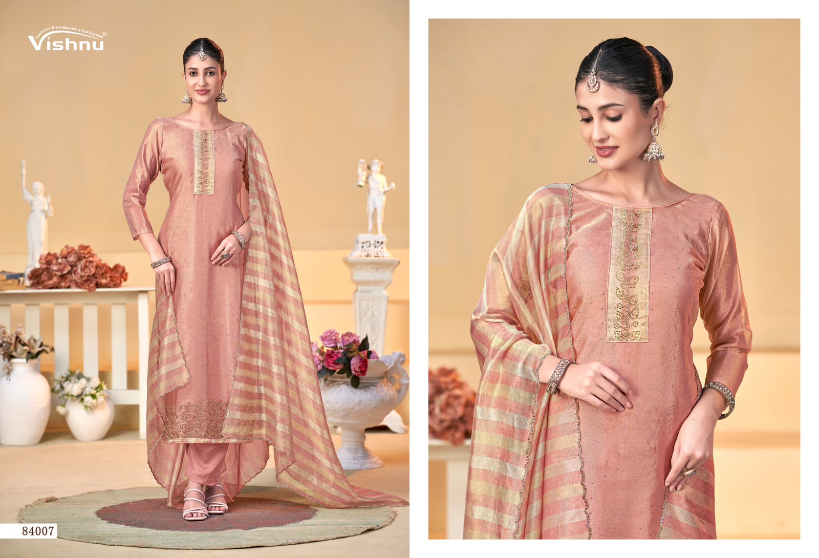 Halima Vishnu Impex Banarasi Silk Pant Style Suits Supplier Gujarat