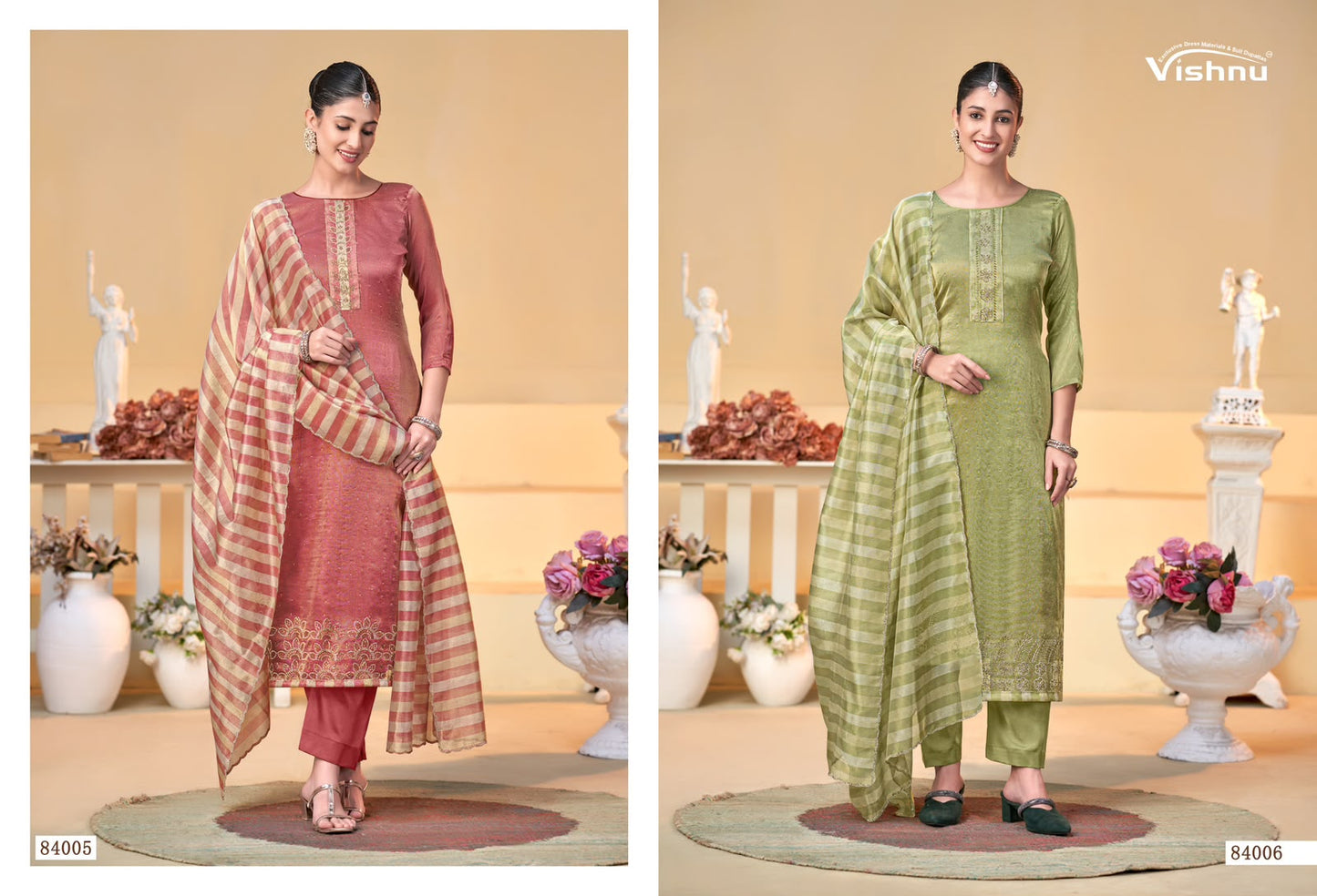 Halima Vishnu Impex Banarasi Silk Pant Style Suits Supplier Gujarat
