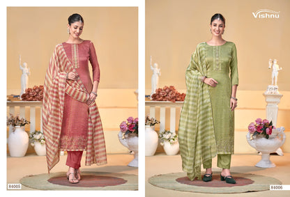 Halima Vishnu Impex Banarasi Silk Pant Style Suits Supplier Gujarat