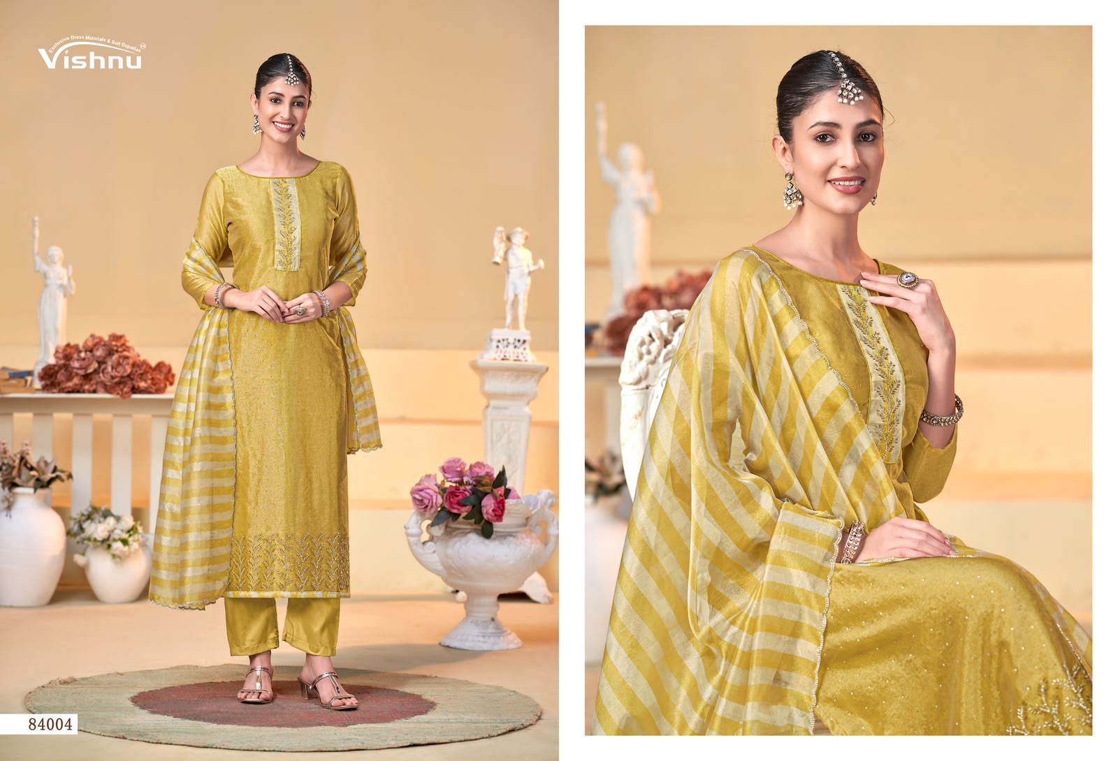Halima Vishnu Impex Banarasi Silk Pant Style Suits Supplier Gujarat