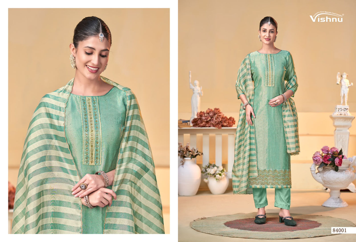 Halima Vishnu Impex Banarasi Silk Pant Style Suits Supplier Gujarat